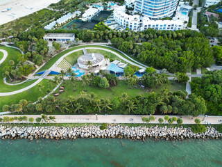 City architecture of lounge area. Cityscape of Miami, Florida. Architecture of city. City downtown...