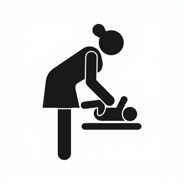 recommend clip art: changing baby diaper icon isolated on white