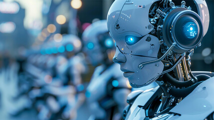 Fototapeta premium Artificial intelligence and machine learning concept