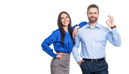 collaborating on a new business project. businesspeople isolated on white. businesspeople together while having a meeting in the office. businesspeople working on business project. Lasting influence