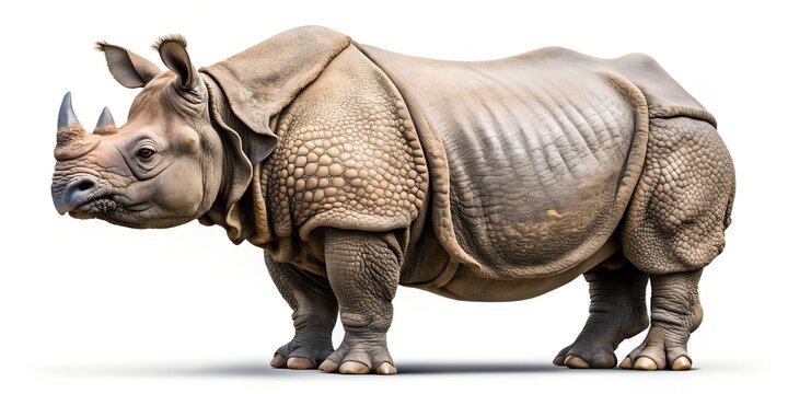 Indian rhinoceros isolated (without background) AI Generative