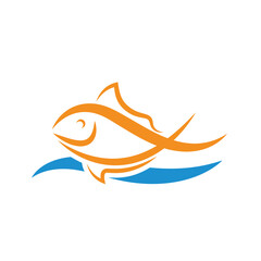 fish icon logo vector design template