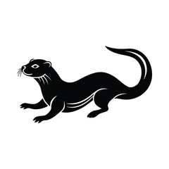 Otter animal silhouette vector illustration