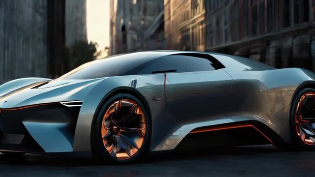 Ultra minimal free video of sports car colorful lights HD resolution with hyper realistic 4K Background. car, auto, automobile, vehicle, sports, luxury, 