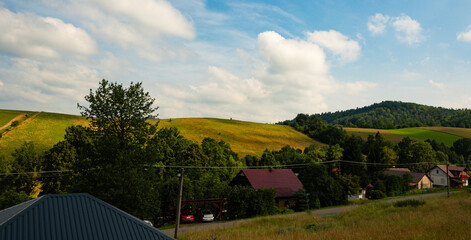 Polish village in the Bieszczady mountains © Marcin