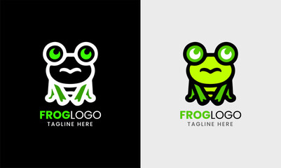 Frog logo, frog umbrella, rain frog jump abstract forest icon, natural green rain sky graphic concept  