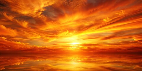 Abstract background Orange Sky Fiery orange sunset sky AI-Created Content