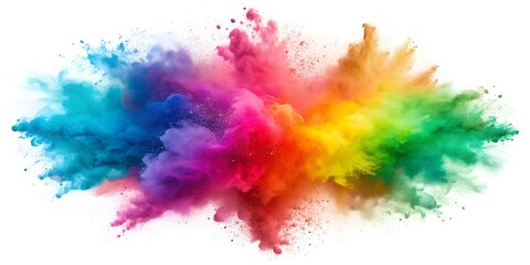 color powder explosion on white background Colored cloud Colorful dust explode AI-Created Content