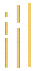 Vertical gold metal mounting tapes - on isolated transparent background.