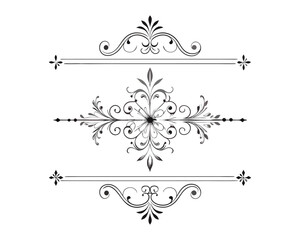 Set of Fancy Decorative Ornamental Lines vector. ai generated
