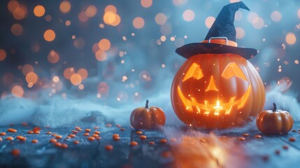 Fototapeta premium Adults in elaborate Halloween costumes enjoying a party