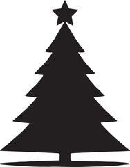 Christmas tree isolated  silhouette with white background.eps