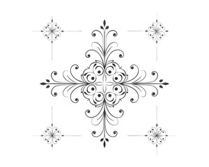 Set of Fancy Decorative Ornamental Lines vector. ai generated