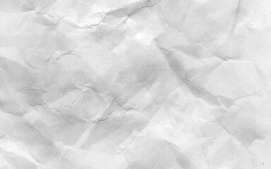  Crumpled white paper abstract shape background with space paper for text.