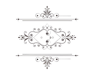 Set of Fancy Decorative Ornamental Lines vector. ai generated