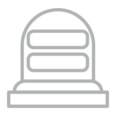 Grave Vector Line Grey Icon Design