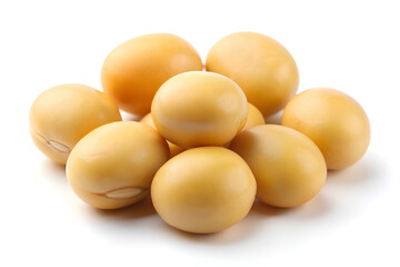 Close-up, Soybean on isolate white background, Clipping path
