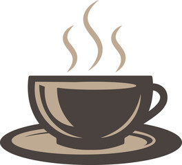 An object illustration of a cup of delicious hot coffee