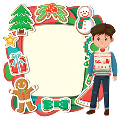 Festive Holiday Frame with Boy