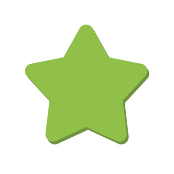 Green star basic shape vector illustration, isolated on white background 