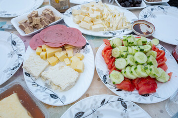 A simple example of a Turkish breakfast table.