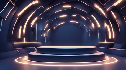 Naklejka premium Podium 3D stage platform