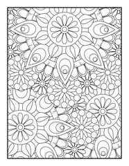 Mandala Coloring Pages. Seamless vector pattern. Black and white linear drawing. coloring page for children and adults. Mandala Coloring Book For Adult. Mandala Coloring Book. 