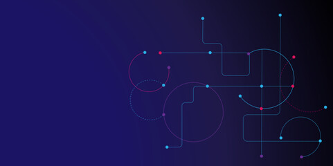 Abstract digital connection with connecting dots and lines, Network connection and global communication technology background.