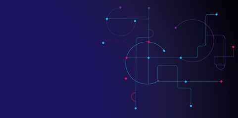 Abstract digital connection with connecting dots and lines, Network connection and global communication technology background.