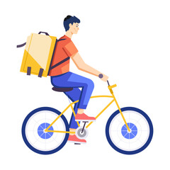 A flat character illustration of delivery boy 

