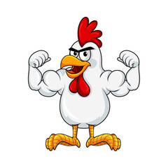 bodybuilder chicken cartoon