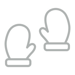 Mitten Vector Line Grey Icon Design