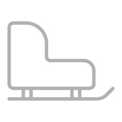 Sled Vector Line Grey Icon Design