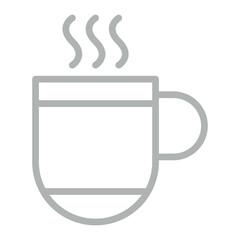 Hot Coffee Vector Line Grey Icon Design