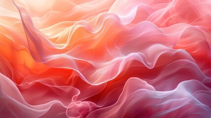 Obraz premium Abstract Wavy Texture in Shades of Pink and Red Resembling Soft Fabric