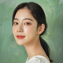 Naklejka premium 여성 화장품 뷰티 모델
