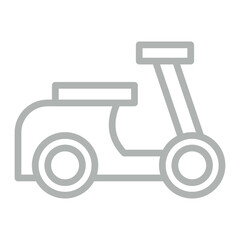 Scooter Vector Line Grey Icon Design