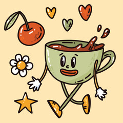 vector retro characters set