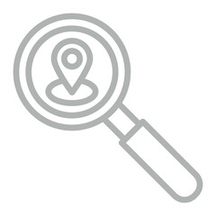 Scanning Location Vector Line Grey Icon Design