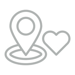 Favorite Destination Vector Line Grey Icon Design