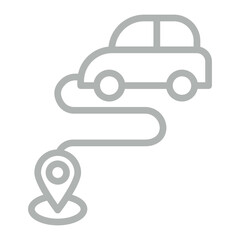 Driving Route Vector Line Grey Icon Design