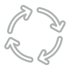 Roundabout Vector Line Grey Icon Design