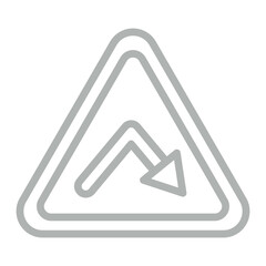 Sharp Bend Vector Line Grey Icon Design