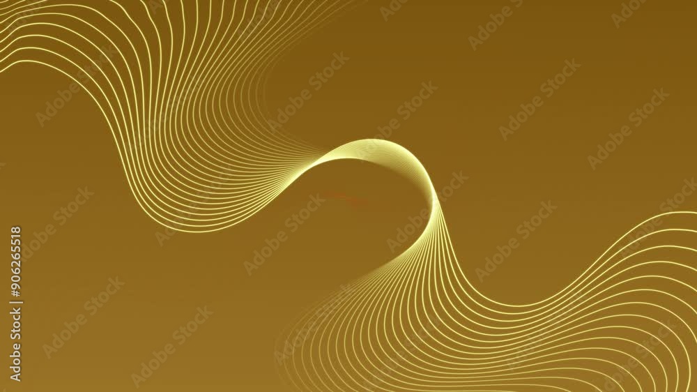 Wall mural gold background animated line abstract element for motion graphic, on background seamless loop anima