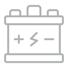 Battery Vector Line Grey Icon Design