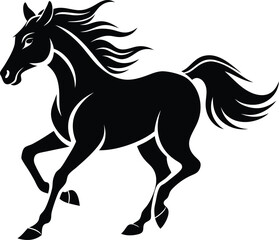 Running horse silhouette vector