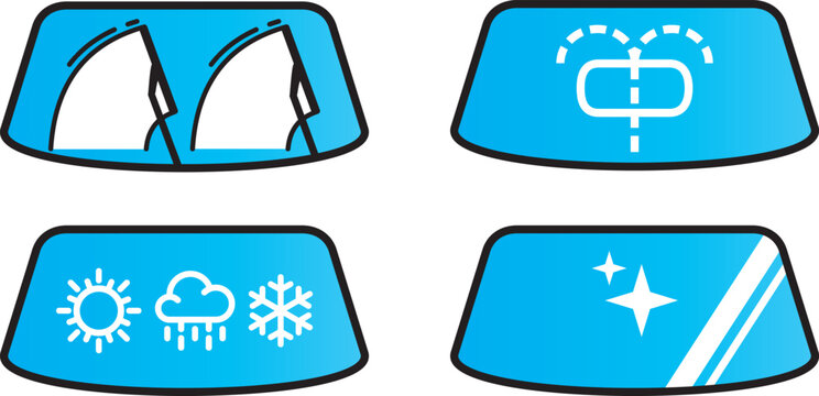 Car wiper blades, high-definition, water spray, suitable weather icon