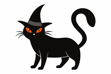 Halloween cat vector illustration, Halloween silhouette vector	