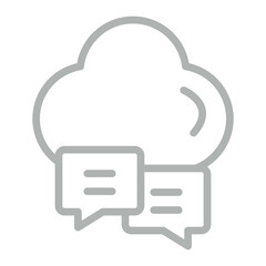 Cloud Messaging Vector Line Grey Icon Design