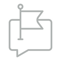 Flagged Vector Line Grey Icon Design
